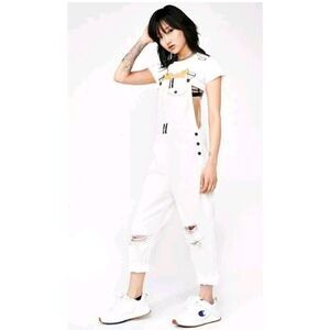 Hidden Jeans Dylan Off White Overalls, NWOT, XS
